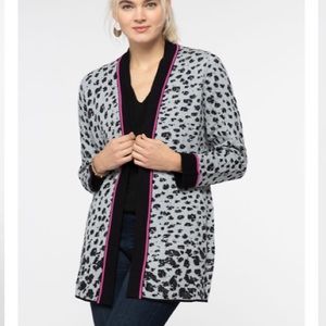 Nic + Zoe reversible animal leopard zebra cardigan